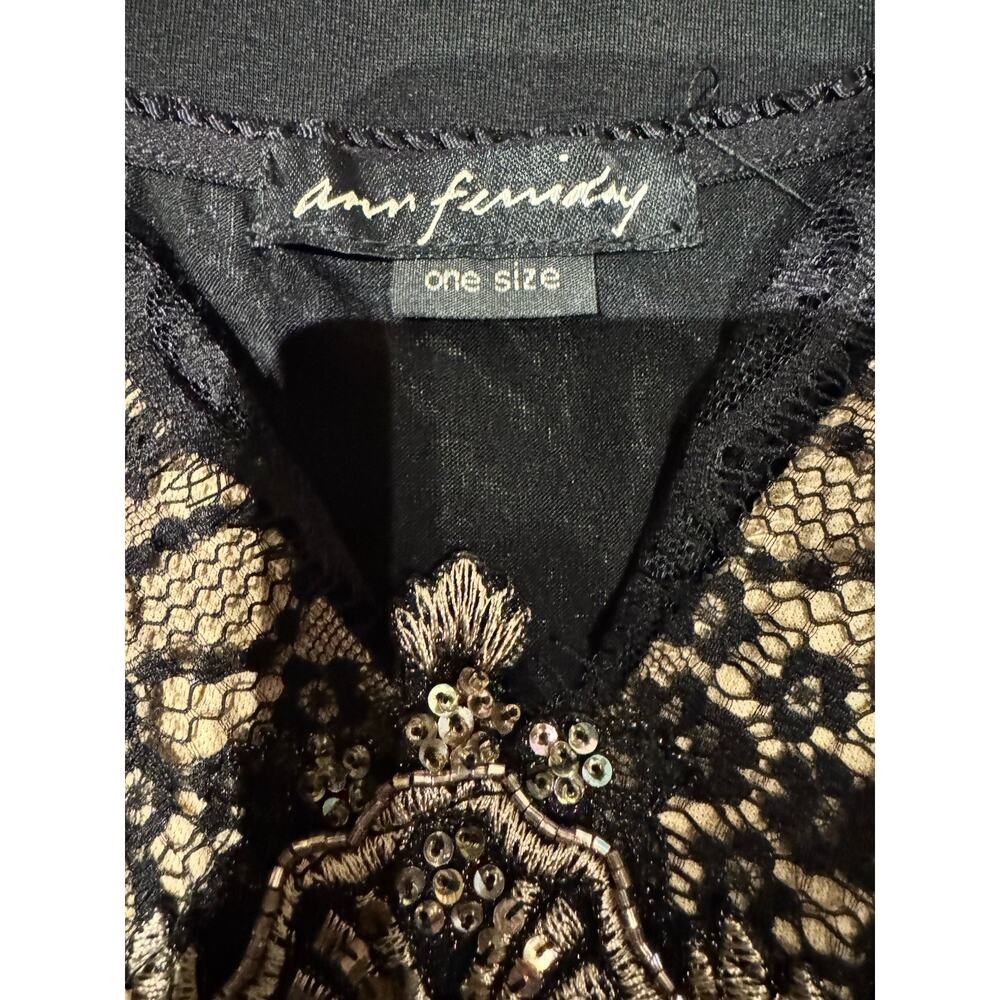 Ann Ferriday Vintage Stock Beaded Embroidered Babydoll Top S/M - Picture 5 of 5